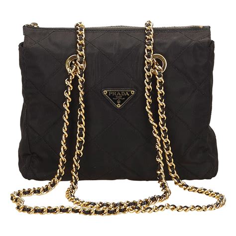 prada nylon tote with chain.